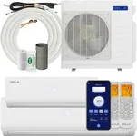 DELLA 36K BTU ODU 2 Dual Zone 9000 24000 BTU Wifi Mini Split Air Conditioner Work with Alexa,19 SEER2 208-230V Cools Up to 1900 Sq.Ft 2 Room Ductless Pre-Charged Heat Pump with 16ft Installation Kits