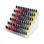 6 Tiers Acrylic Display Rack Nail Polish Collection Plastic Multi-Tray for Essential Oil Organizer Paints Makeup Vanity Table Desktop Store Shelf Storage Case Stand Fair Show Brochure Holder Shelf