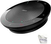 Global Teck Worldwide Jabra Speak 510 Bluetooth USB Speakerphone - Teams Version Speaker for Laptop, Mobile - Enhances Conferencing Audio, Phone Calls, Ideal for Zoom w Cloth, Gold Support Plan