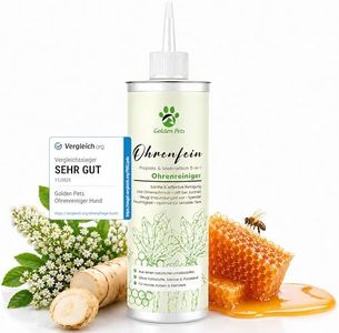 Golden Pets TESTURTEIL SEHR GUT Ohrenreiniger für Hunde & Katzen **VERGLEICHSSIEGER** 100% natürliche Ohrenspülung gegen Juckreiz, Entzündung & Ohrenschmalz I Ohrenpflege, 250ml