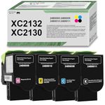 SPLENDIDCOLOR Remanufactured 4-Color XC2132 Toner Cartridge Replacement for Lexmark XC2130 XC2132 Printer. (24B6008 24B6009 24B6010 24B6011)