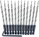 FTG USA Tapered Countersink Drill Bit Set 12 Pc #8 (11/64") Tapered Drill Bit Replacement, Countersink Bit Same Size for Wood Countersink Drill Bits