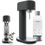Mysoda Ruby 2 Sparkling Water Maker - Soda Streaming Machine Silent Carbonated Water Machine Robust Long-Lasting Aluminium Soda Maker 1L Water Bottle Without CO2 Cylinder - Black Silver Soda Machine