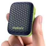INSMY Wearable Bluetooth Speakers,IP67 Waterproof,Clip-On Portable Small Personal Speaker/Clean Sound/Stereo Pair/Wireless/ENC Built-in Mic/Lightweight for Golf Work Pool Gift(Non-Magnetic) (Blue)