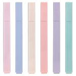 Highlighters, Mild Assorted Colours Highlighters Pens, Aesthetic Cute Pastel Highlighter With Chisel Tip, No Bleed Dry Fast Easy to Hold, for Bible, Notes, School Supplies, 6 Pack