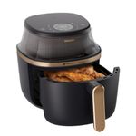 Philips Airfryer 3000 Series 7.2L, Cooking Window, 16-in-1 Airfryer, RapidAir Plus Technology, Fat Removal, HomeID Recipe App, Easy to Clean (NA342/09), Black Body/Copper Handle