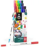 ARTEZA Kids Dual Tip Washable Markers, 24 Bright Colors, Marker Pens with Ultra Fine and Brush Tip, School Supplies for Kids Ages 3 and Up