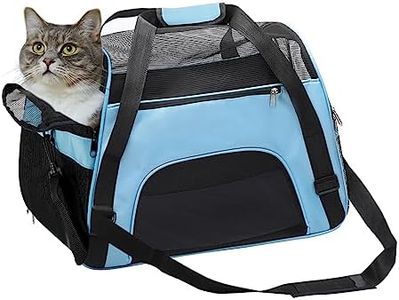 DONYER POWER Soft Sided Pet Carrier for Dogs & Cats Comfort Airline Approved Under Seat Travel Tote Bag, Travel Bag for Small Animals with Mesh Top and Sides,BLUE