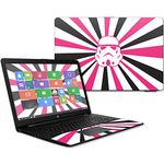 MightySkins Skin Compatible with HP 17t Laptop 17.3" (2017) - Pink Star Rays | Protective, Durable, and Unique Vinyl Decal wrap Cover | Easy to Apply, Remove, and Change Styles | Made in The USA