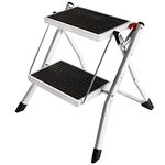 Home Vida 2 Step Stool Folding Kitchen Ladder Compact Anti Slip Mat Tread Heavy Duty