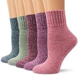 Natalie 5 Pairs Women Socks Thick Knit Wool Socks Women Vintage Fuzzy Socks for Women Assorted Color Womens Socks(Style A), Medium