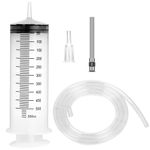 500ml Large Syringe with 27.6 Inch Tube, Sterile and Individual Sealed, Plastic Garden Syringe for Liquid, Paint, Epoxy Resin, Oil, Watering Plants, Refilling