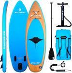 Kids Paddle Board Waterkids 8ft 'Stingray' Inflatable Paddle Board SUP & Accessory Package for Children Inflatable Kids Stand Up Paddle Board Ultra Stable Great for Learning & Will Last More Years