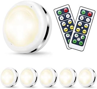 Cadrim Puck Lights with Remote, Battery Operated Lights for Kitchen, Pantry, Sink, Wireless LED Under Cabinet Lighting, Dimmable Under Counter Lights (6 Pack)