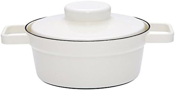 Enamel pot aroma pot casserole dish 1.25L diameter 20cm Pure White 125543