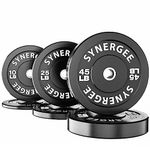 Synergee Bumper Plates Weight Plates Strength Conditioning Workouts Weightlifting 160lb Set