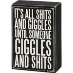 Primitives by Kathy Home Décor Sign, Wood, Until Someone Giggles, 3" x 4.5"