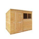 Waltons 8x6 Wooden Garden Shed | Overlap Pent Roof Storage Shed with Window | Durable 8mm Timber Cladding | Outdoor Shed for Tools, Bikes & Garden Equipment | Secure & Weather-Resistant Storage
