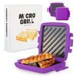 Micro Grill | Microwave Sandwich Maker - Grilled Cheese Sandwich Maker - Munchy - Toastie Maker- Panini Press - Travel Sandwich Maker (Purple)