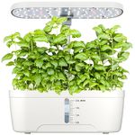 GOLUMUP Hydroponics Growing System, Indoor Herb Garden Kit with LED Lights, 6 Pods Smart Garden for Home Kitchen, Adjustable Height, Water Indicator, Customized Pump&Lighting (No Seeds)