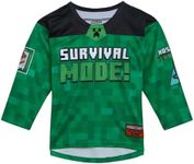 Minecraft Little Boys Mesh Hockey Jersey Long Sleeve T-Shirt Green 6