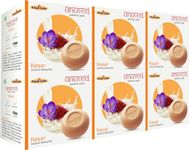 Anuved Herbal & natural moisturizing Kesar Soap | Pack of 6 | 125 Grams Each | Enriched with Rishikesh Gangajal, It contains Saffron and Milk for Smooth & Glowing Skin, Paraben Free, Cruelty Free