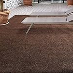 iCustomRug Affordable Indoor/Outdoor Carpet with Marine Backing, Many Carpet Flooring for Patio, Porch, Deck, Boat, Basement or Garage 12' X 8' in Brown