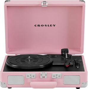Crosley Cruiser Deluxe Vintage 3-Speed Bluetooth Suitcase Vinyl Record Player Turntable (Blush, CR8005E-BH)