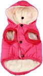 JoyDaog(Warm Fleece Lining) Dog Hoodie in Winter,Small Dog Jacket Puppy Coats with Hooded(Pink M)