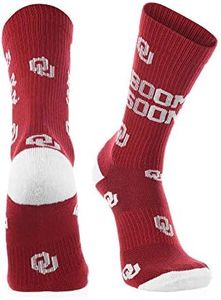 TCK Oklahoma Sooners Socks Sock Mayhem Crew (Crimson/White, Large)