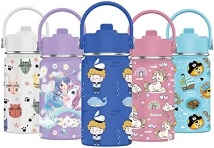 Botella de Agua para Niños de Acero Inoxidable 350ml - Botella Térmica Reutilizable | Sin BPA | Mantiene 24H Frio / 12H Calor | Termo y Hermética - Doble Pared a Prueba de Fugas (Marinero)