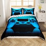 Kids Boys Game Duvet Cover Set 3D Gamepad Printed Bedding Set for Kids Boys Video Game Gamepad Gamer Comforter Cover Game Controller Quilt Cover Bedroom Collection 3Pcs Double Size