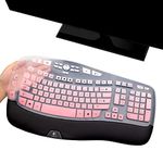 i-Tensodo Keyboard Cover for Logitech K350 Keyboard, Logitech MK550 MK570 Keyboard, Logitech K350 MK550 MK570 Keyboard Protective Skin-OmbrePink