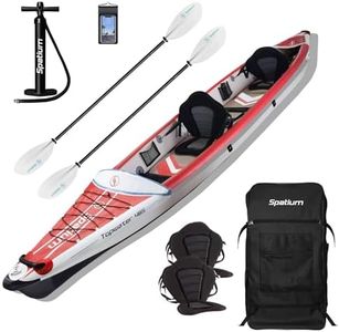 Spatium 2-Person Inflatable Kayak-Leisure Kayak Aluminium Paddle, Hand Pump, Seat, Travel Backpack,485cm