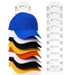 HuaJiao 2 Pack Hat Organizer for Baseball Caps, Hats Racks for Wall Base Cap Holder Hold Up to 20 Hats Wall Mounted Hat Hooks Hanger for Door Closet (Transparent)