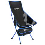 URPRO Upgraded Outdoor Camping Chair Portable Lightweight Folding Camp Chairs with Headrest & 2-sided Pocket High Back for Outdoor Backpacking Hiking Travel Picnic Fishing Blue