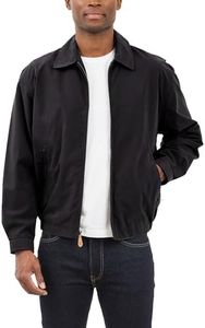 LONDON FOG Men's Auburn Zip-Front Golf Jacket (Regular & Big-Tall Sizes), Black, Medium