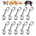 INCREWAY Double Ended Bolt Snap Hook, 10 Pcs Zinc Alloy Trigger Chain Metal Clips Nickel Plated Clips Key Holder Multipurpose Double Sided Chain Clips for Home, Dog Leash, Luggage Package