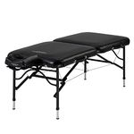 Master Massage 30" StratoMaster LX Ultra-Light Weight Aluminum Portable Massage Table Package- Tattoo Bed- Lash Tables- Black