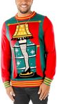 Tipsy Elves Bright Christmas Story Light Up Leg Lamp Green Ugly Christmas Sweater for Men Size 3X-Large