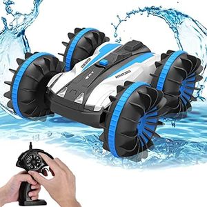 Pussan Car Toys for 5-12 Year Old Boys Amphibious Remote Control Car for Kids 2.4 GHz RC Stunt Car for Boys Girls 4WD Off Road Monster Truck Christmas Birthday Gifts Remote Control Boat Beach Toy