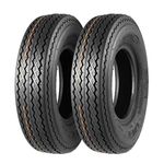 MaxAuto Set of 2 4.80-8 Highway Boat Motorcycle Trailer Tires 4.80x8 6PR Load Range C, Tubeless