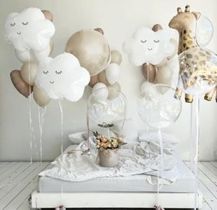 Clouds and Giraffe Balloon Set - Ideal for Birthday Parties and Baby Showers - Cute and Playful Decor