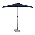 Island Umbrella NU6867 Lanai 9-ft Half Umbrella - Navy Blue - Polyester Canopy