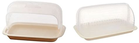 Signoraware Big Bread Box, Off White and Small Butter Box, Off White