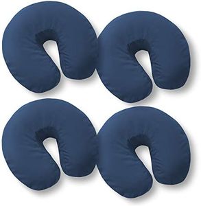 Saloniture 4-Pack Premium Microfiber Face Cradle Covers - Ultra Soft Fitted Massage Table Cradle Cover - Navy Blue