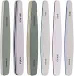 Beauté Secrets Korean Sand Paper 6pcs Nail Files Set for Manicure, Nail Buffer Files Block Coarse Washable Nail Polisher Double Sided Nail Shaper Emery Boards for Acrylic & Natural Nail 100/150/180/220/240/280/1000/4000 Grid