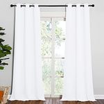 NICETOWN Long White Curtains for Patio - Home Decoration Grommet Top Drapes, White Bedroom Panels (42 inches Wide x 90 inches Long, 2 Panels)