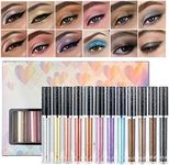 12 Color Liquid Eyeshadow Set Metallic Glitter Eyeshadow Shimmer Smokey Waterproof Quick Drying Liquid Eyeshadow Makeup Set Gift For Women