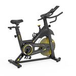 LET’S PLAY SB-200 Exercise Spin Bike for Home Gym Use with 10Kg Flywheel, Adjustable Resistance, Heart Rate Sensor, Silent Belt Drive, LCD Monitor, Phone Holder, Padded Seat, 110Kg Weight Support [1 Year Warranty]